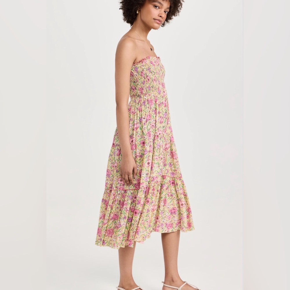 Floral Poupette St. Barths Strapless Dress